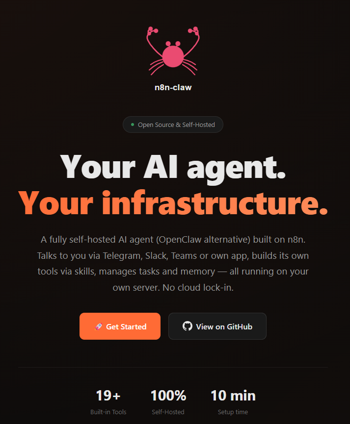 Screenshot von n8n-claw: Self-Hosted KI-Agent auf Basis von n8n